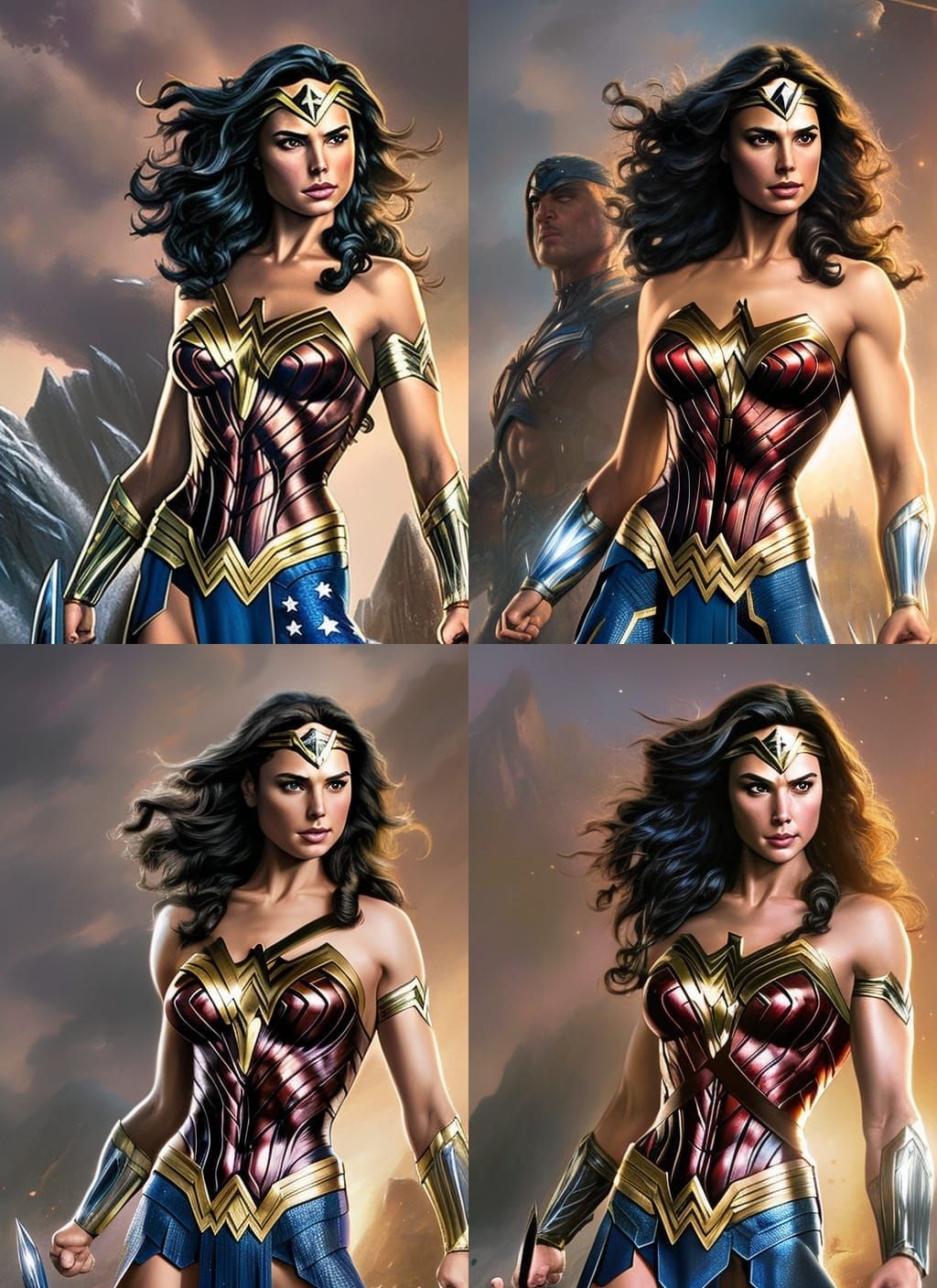 Wonder Woman Caricature in Comic Art Style