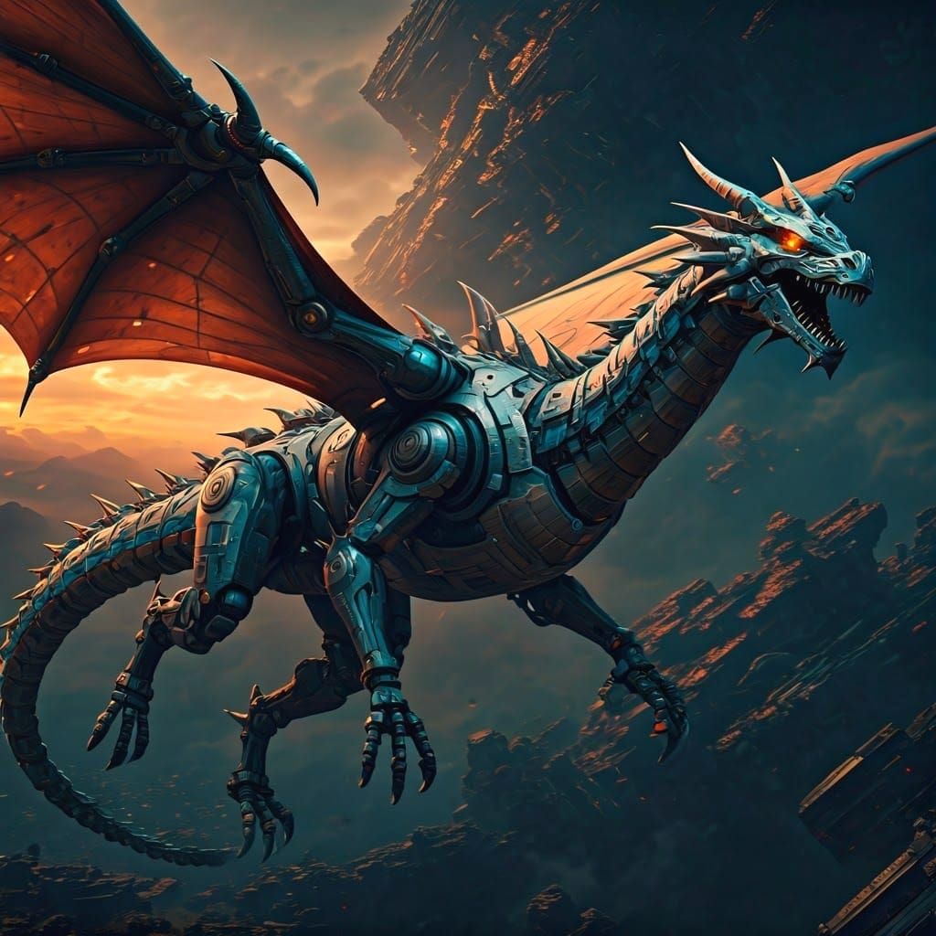 Flying metal dragon