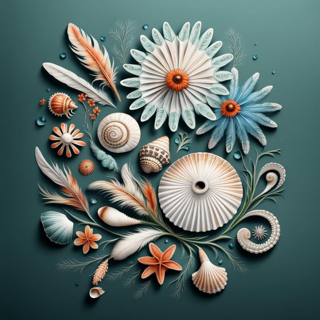 Detailed Nature Illustration in Ernst Haeckel Style