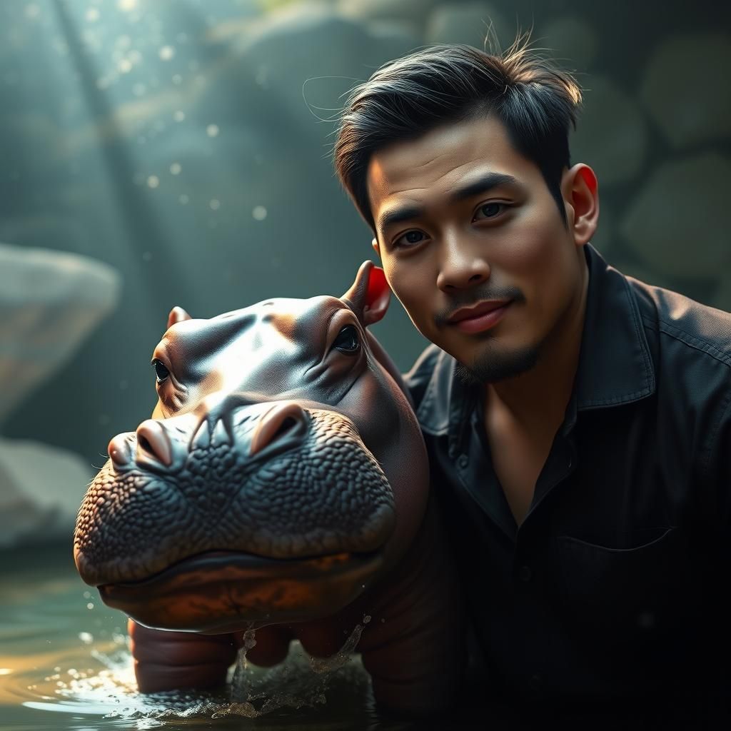 Moo Deng a baby hippo in Thailand . #baby_hippo #moodeng #th...