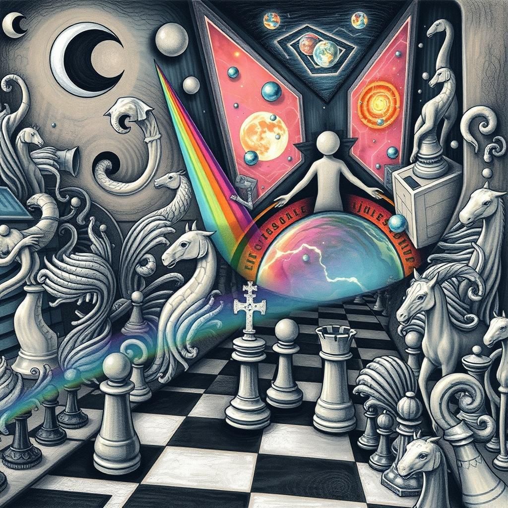 Surreal Unusual Chess Boards Puzzle Art Games Uncanny Valley...