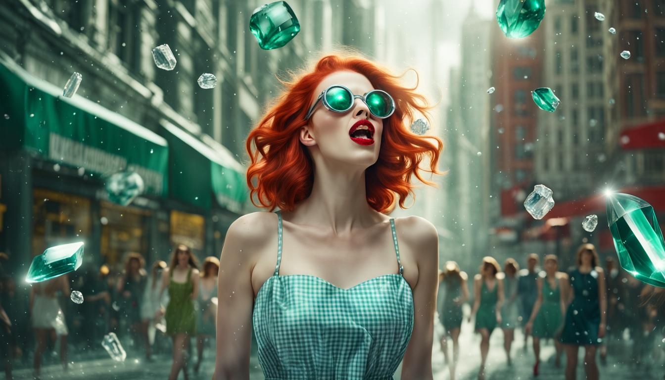 Redhead in Crystal City: Digital Matte Painting