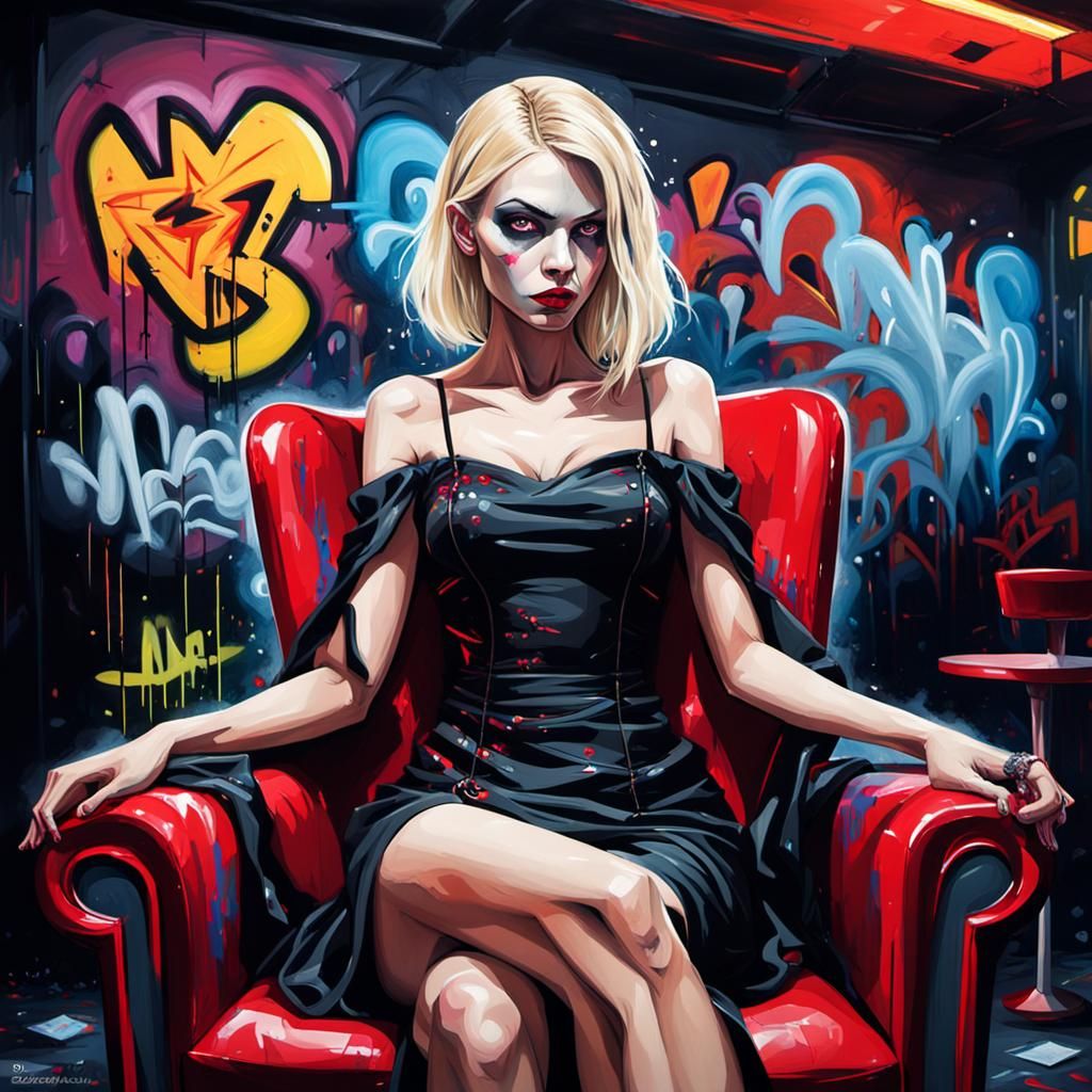 Urban Vampire Goddess in Neon Hues