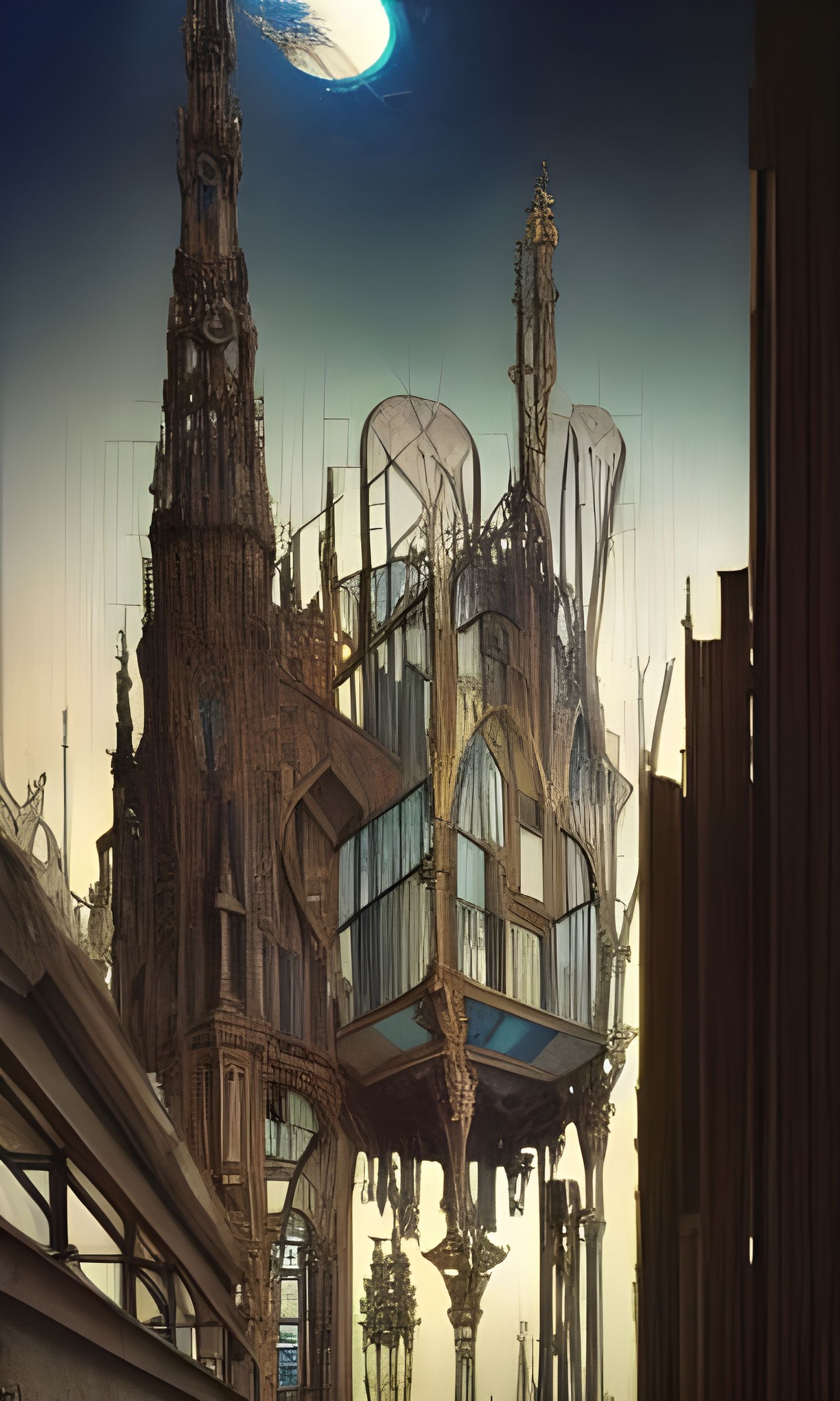 Elaborate Stained Glass Space Cathedral