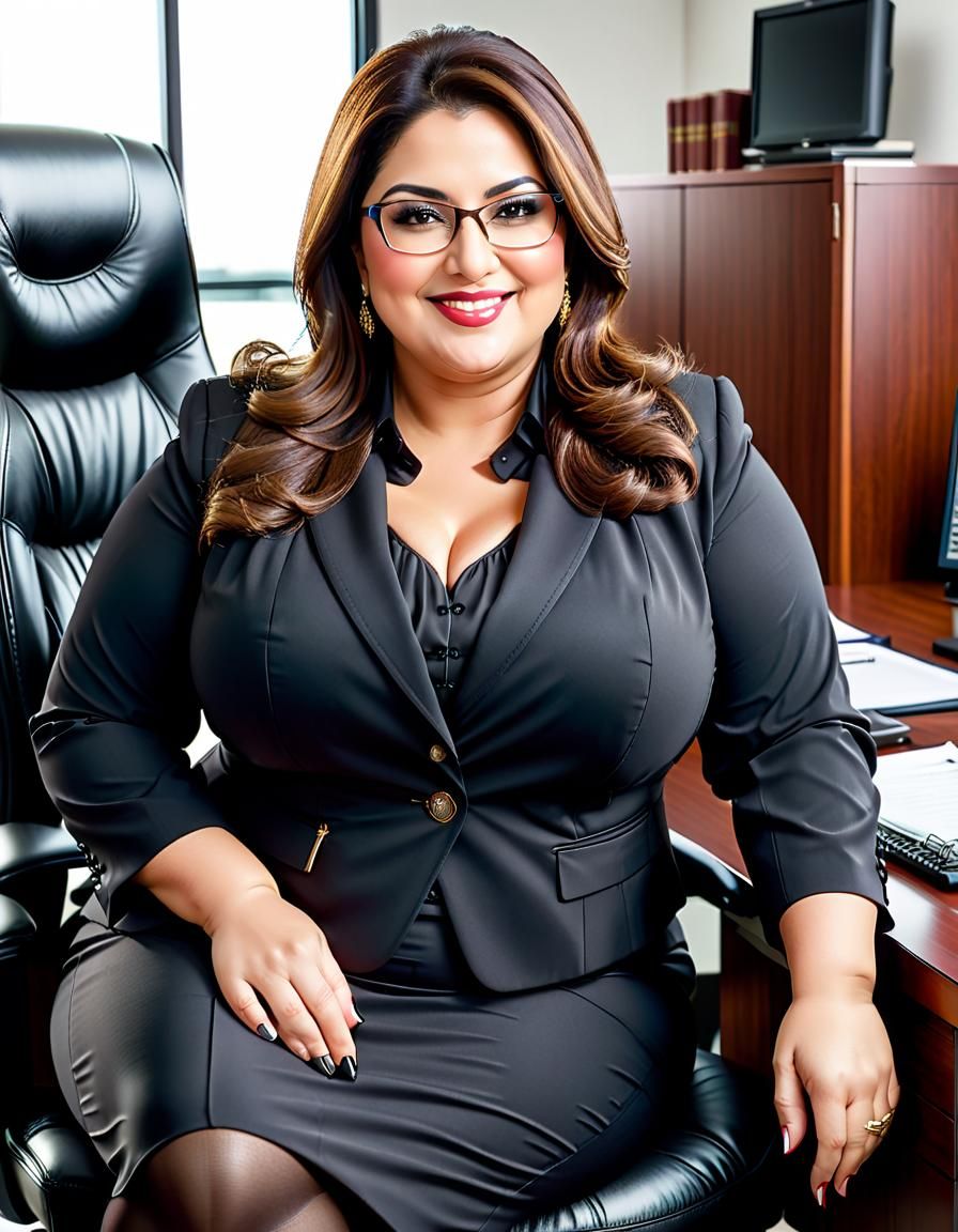 Detailed Portrait of Middle Eastern Woman in Office