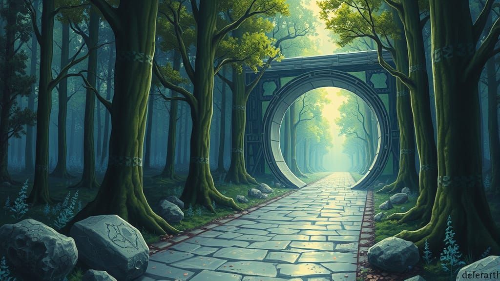 Gateway to Otherworlds: A Shimmering Path Through Realities