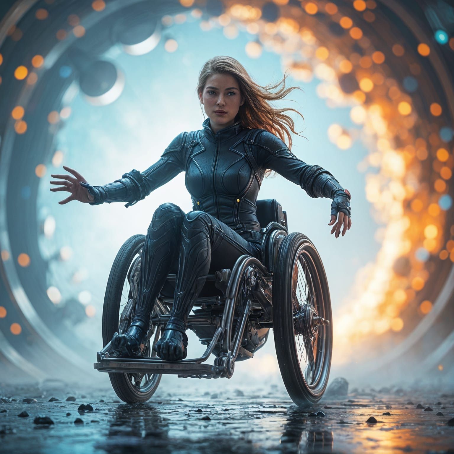 Superhero Transformation: Woman Enters New Dimension