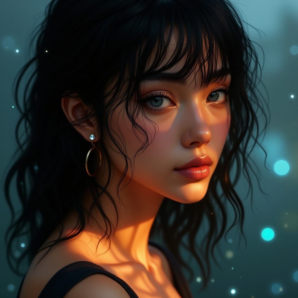 Cinematic Portrait of Woman with Soft Rim Light