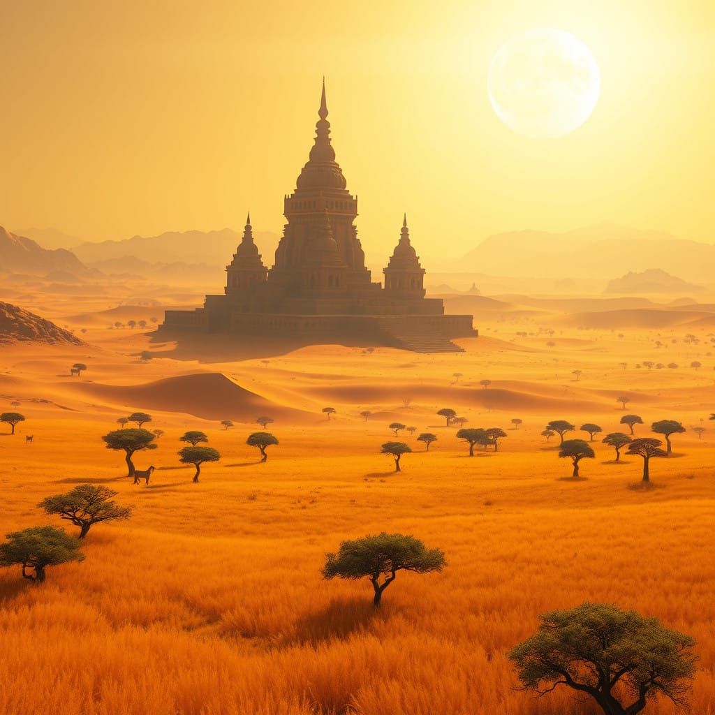 Elsweyr's Vibrant Desert Landscape with Khajiiti Temples