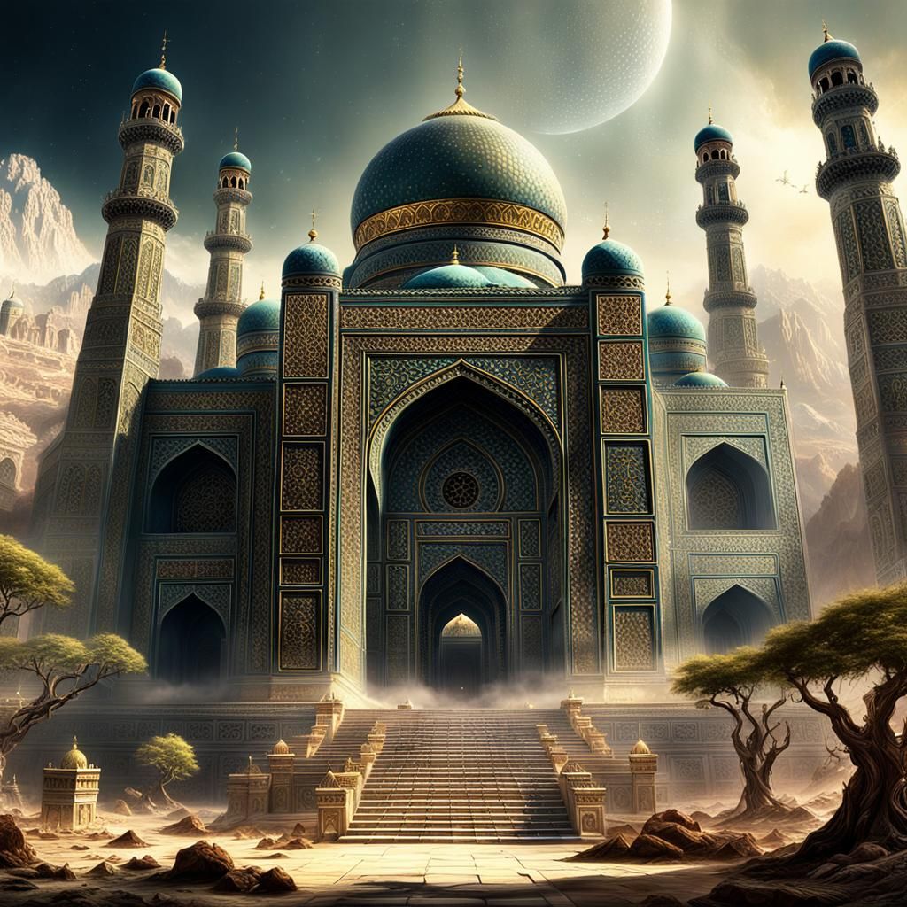 Fantastical Detailed Matte Painting in Deep Color