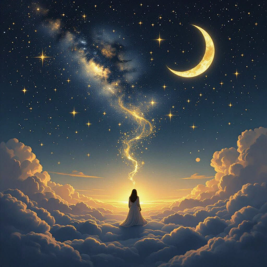 Inverted Night Dream in Dark Gold