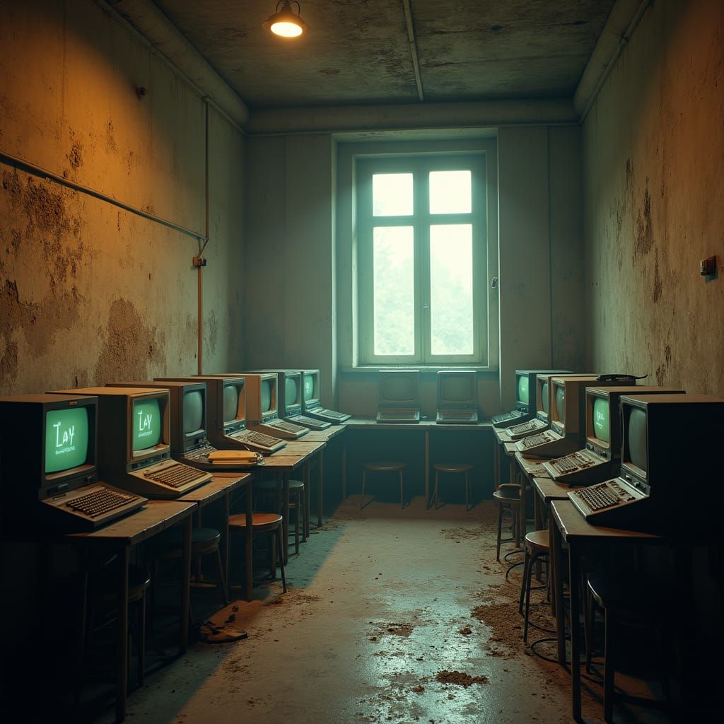 Retro Computers from 1971 in Cinematic Lighting