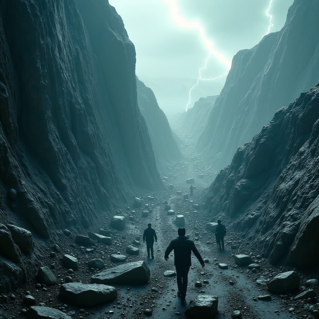 Gothic Rockfall Descends Upon Figures