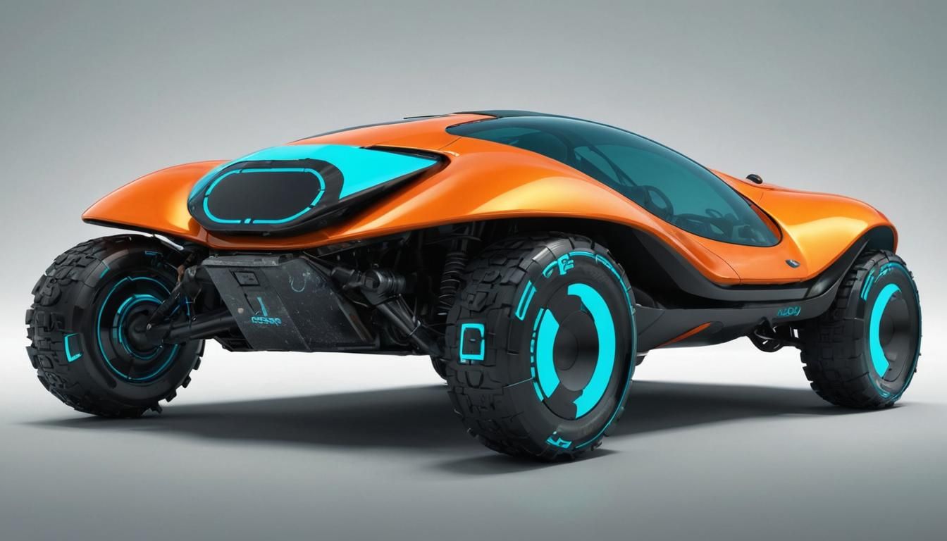 Cyberpunk Bubble-Buggy Vehicle: Futuristic Design