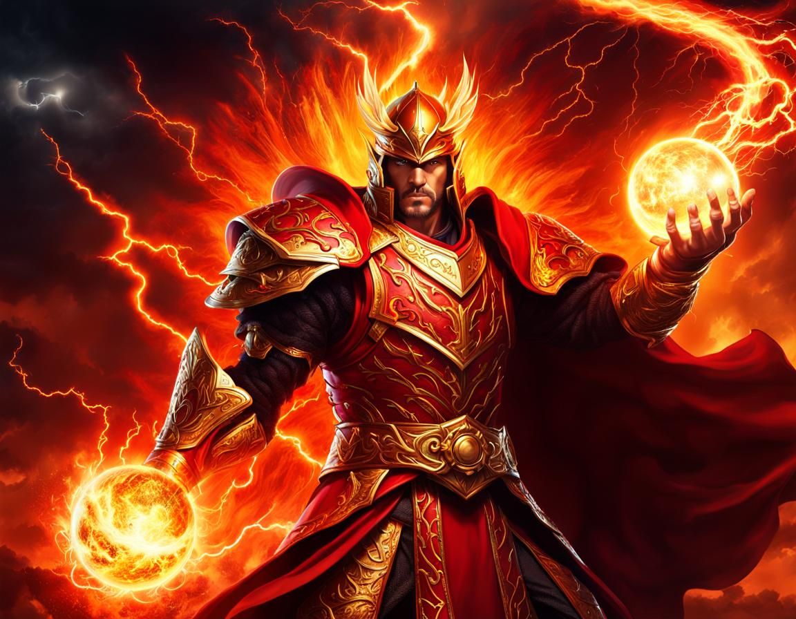 Powerful Sorcerer Conjures Fire and Lightning