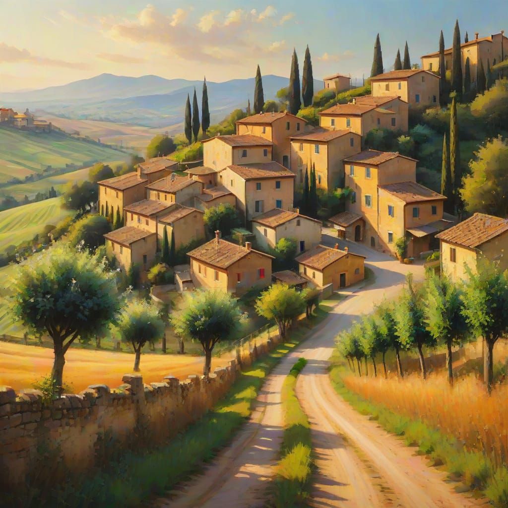 A serene village in Tuscany taken with a Canon EOS 90D camer...