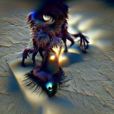 Menacing Shadow Creature with Volumetric Lighting