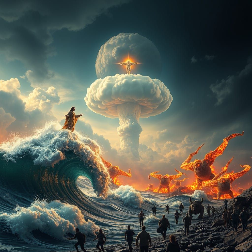 Cyberpunk Apocalypse: Surrealist Devastation with Realistic...