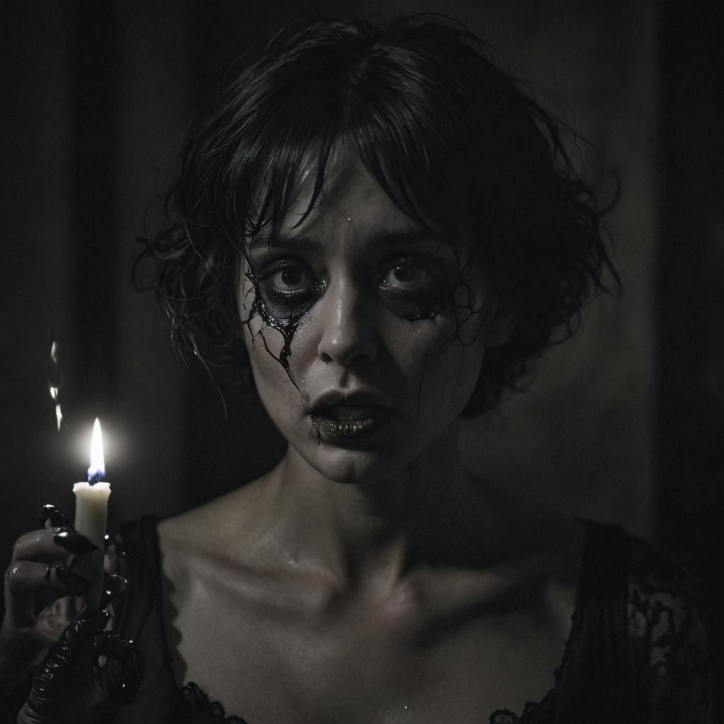 Dark Surrealism: Woman Consumed by Worms