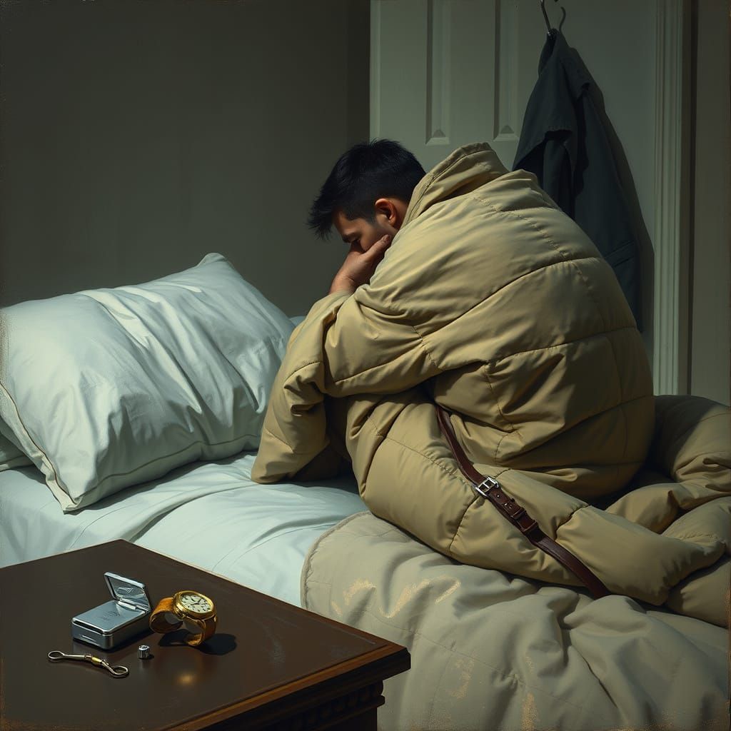 Man Finds Solace in Winter Quilt, Abandoned Belongings