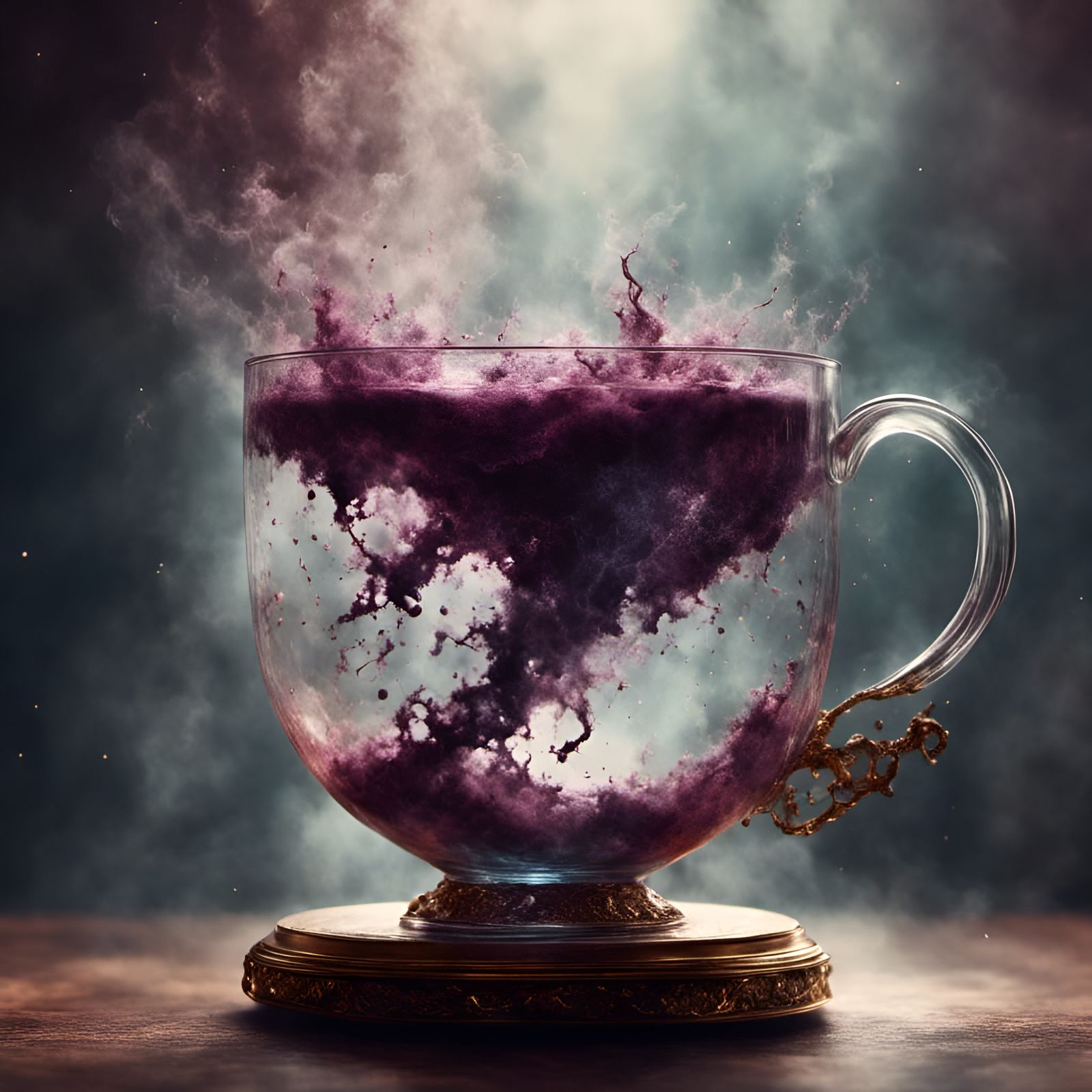 Storm in Teacup with Inky Halo Effect