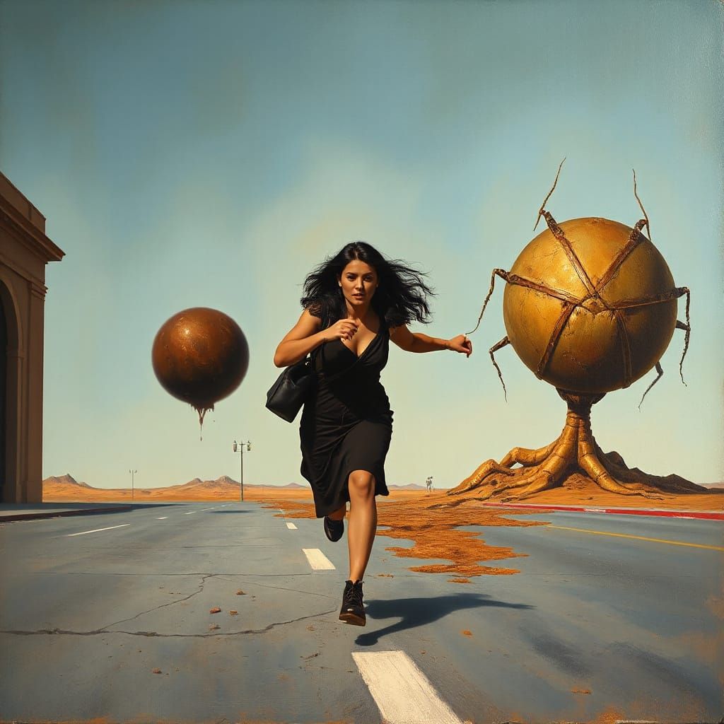 Surreal Escape: Journalist Flees Giant Scarab in Dali-esque ...