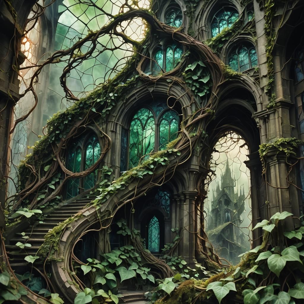 Decaying Colossal Structure with Bioluminescent Details