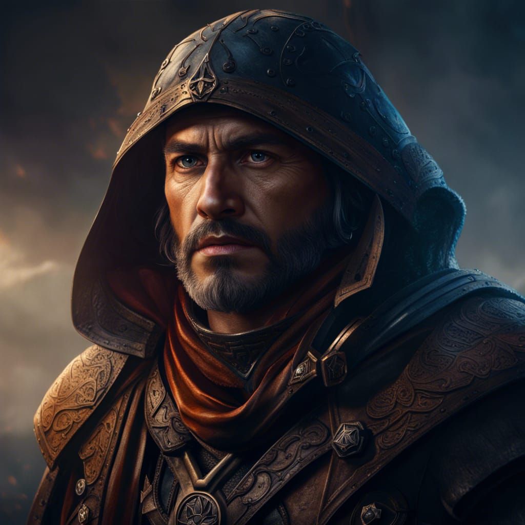 Detailed Fantasy Adventurer Portrait in 8K