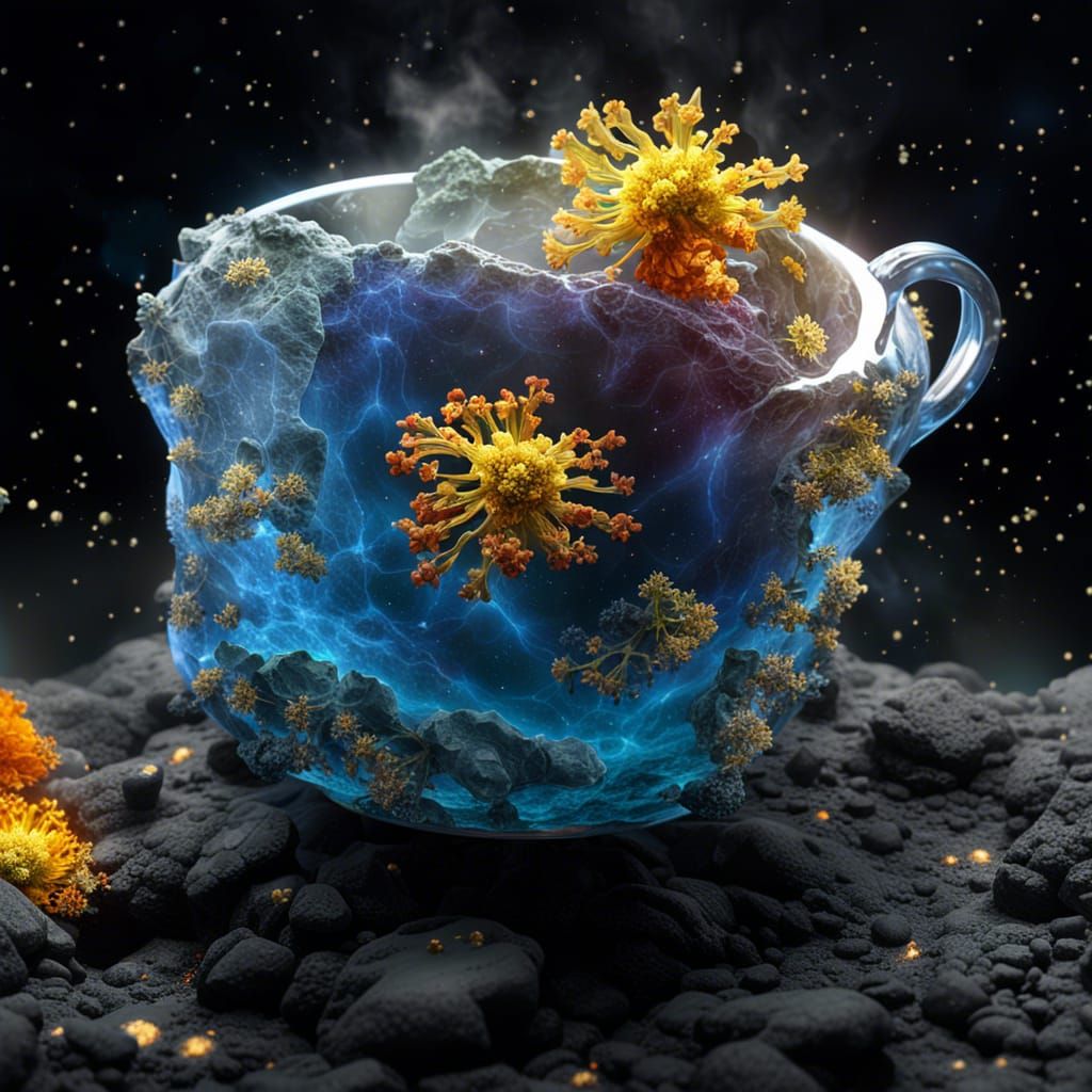 Nebula Teacup: Aetherpunk Dreamscape in Space