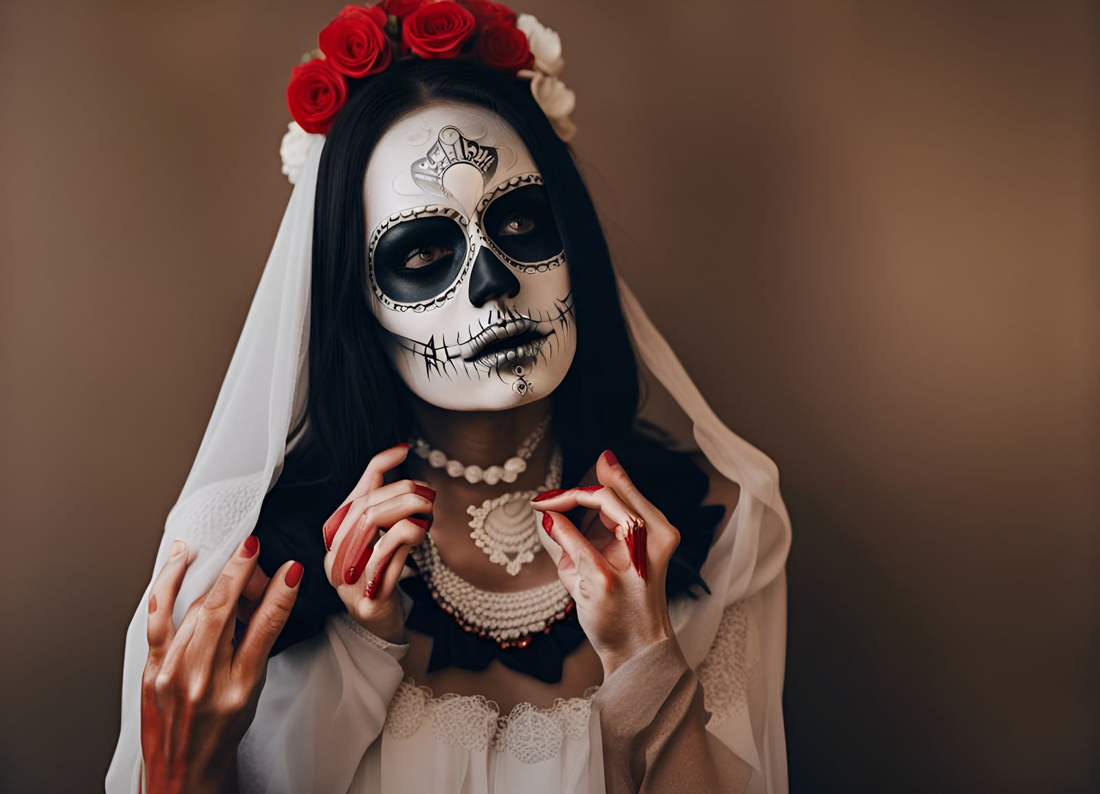 Santa Muerte Halloween Makeup: A Mexican Folklore Mask
