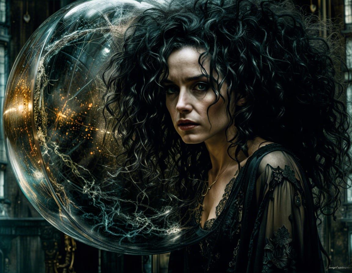 Bellatrix Lestrange Portrait with Magical Sphere
