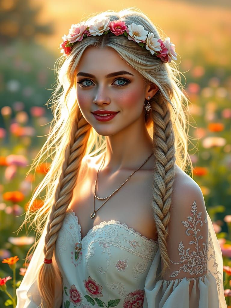 Ethereal Beauty in a Serene Field