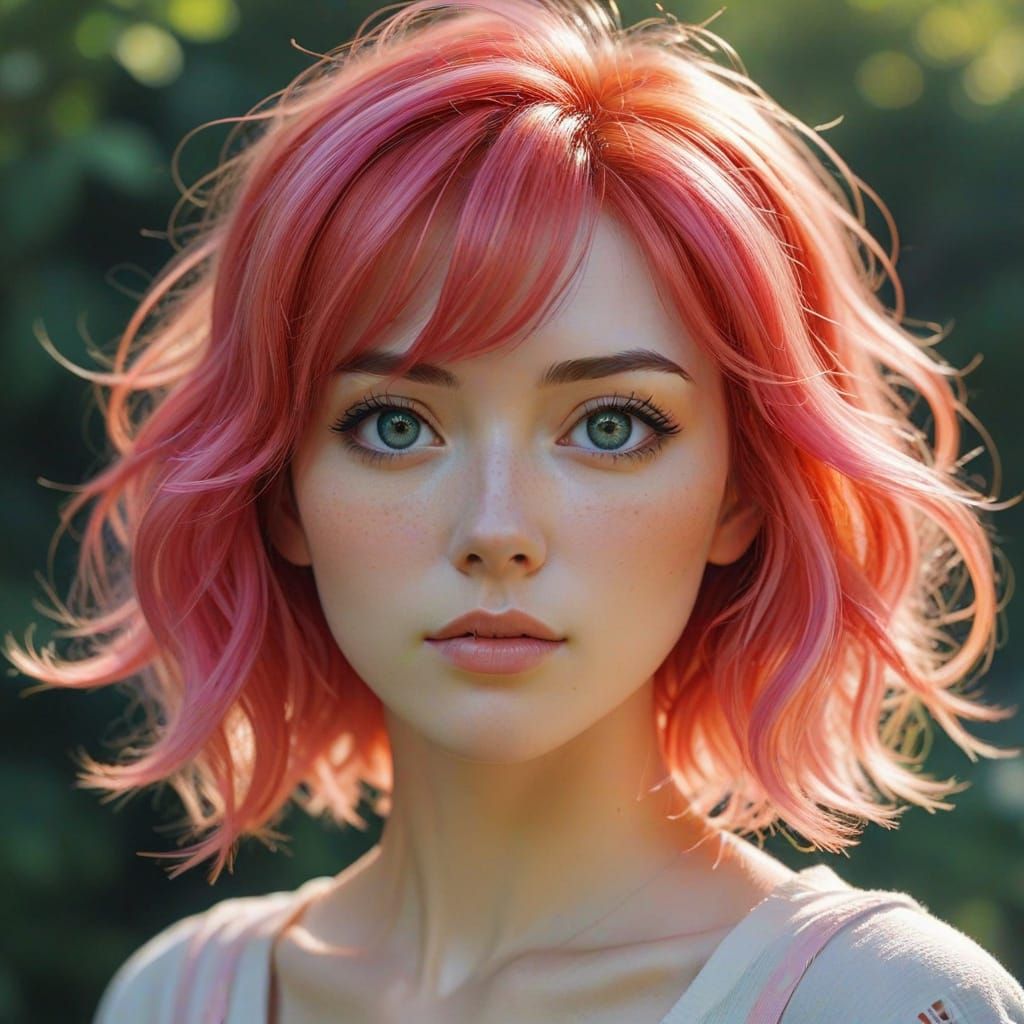 Red and Pink Hair