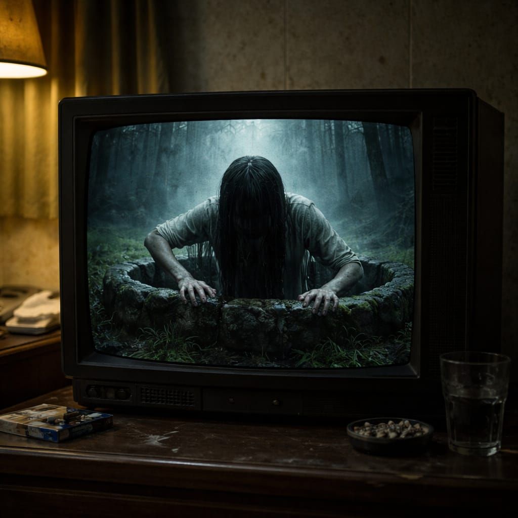 Horror Figure Emerges From TV Screen