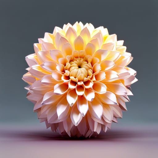 Colorful Kirigami Chrysanthemum Papercraft Sculpture