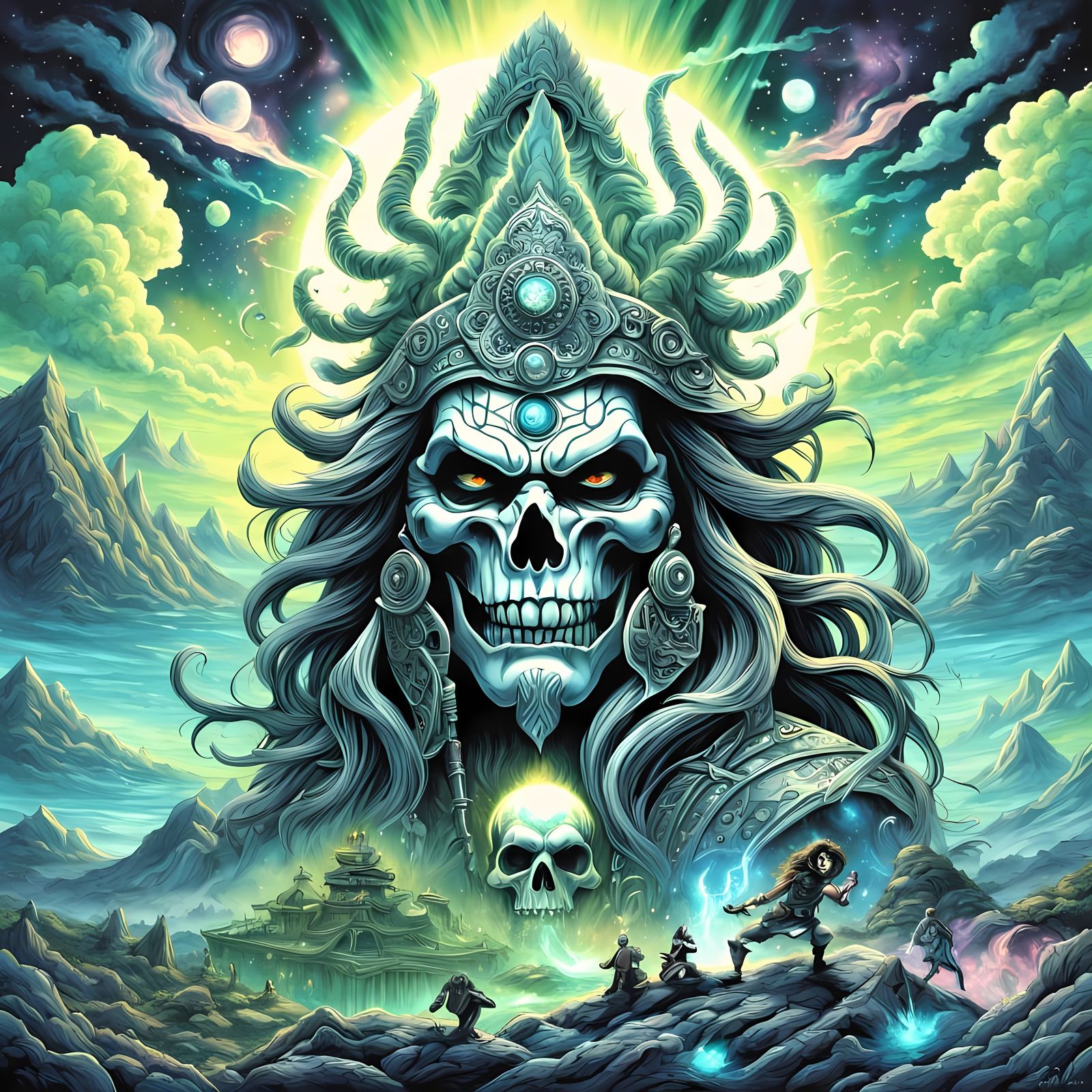 Lord Shiva Steampunk Fusion in Mystical Painting