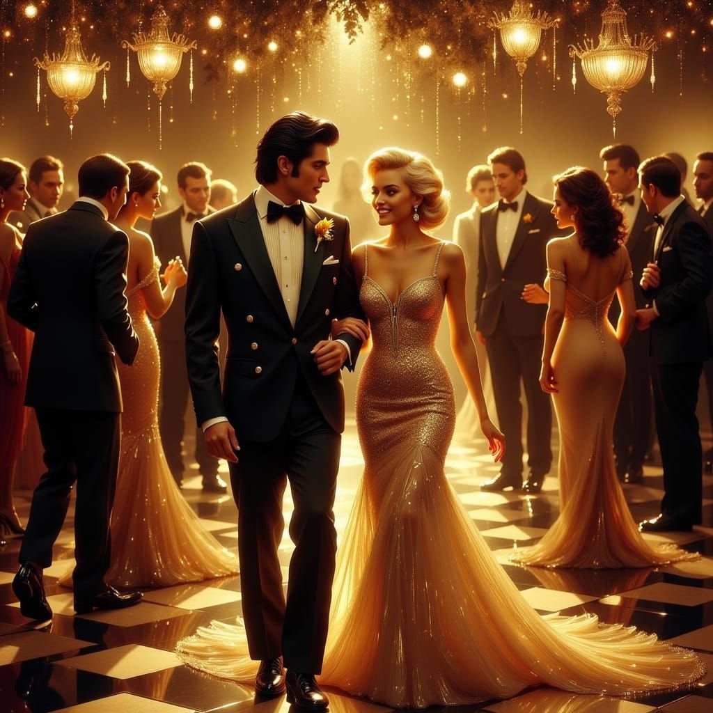 Old Hollywood Glamour: Marilyn Monroe and Elvis Presley in G...