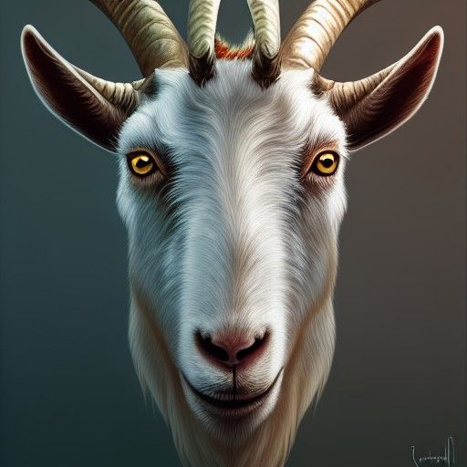 Hyperdetailed Goat Portrait in Art Nouveau Style