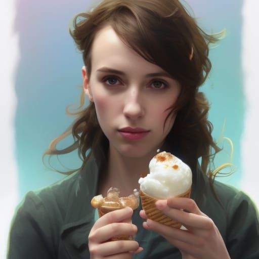 Stefanie Joosten with icecream