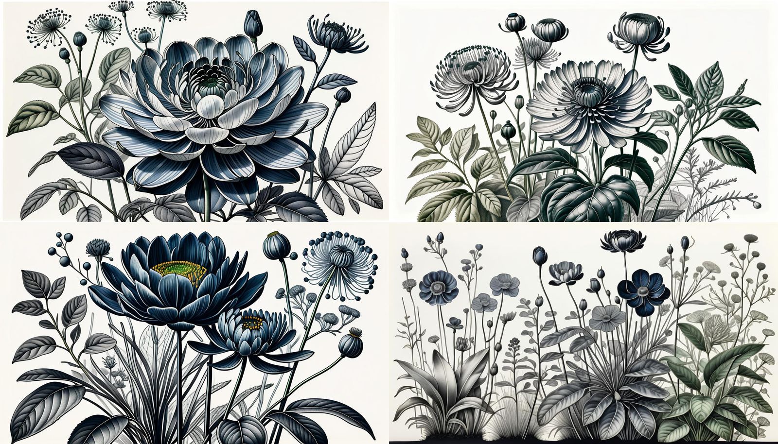 Botanical Ink Drawing of Delicate Plant Life