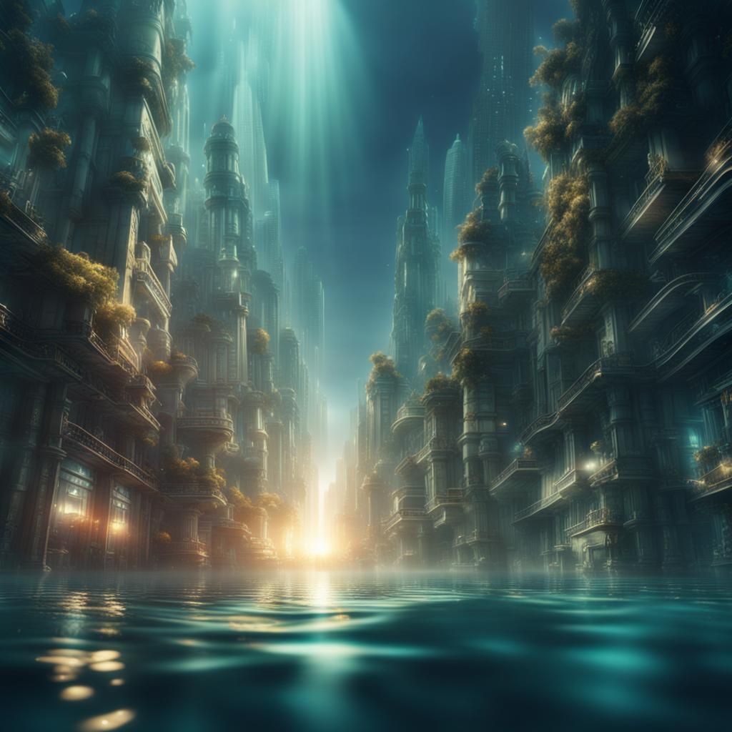 Underwater Cityscape: Dramatic Digital Matte Painting