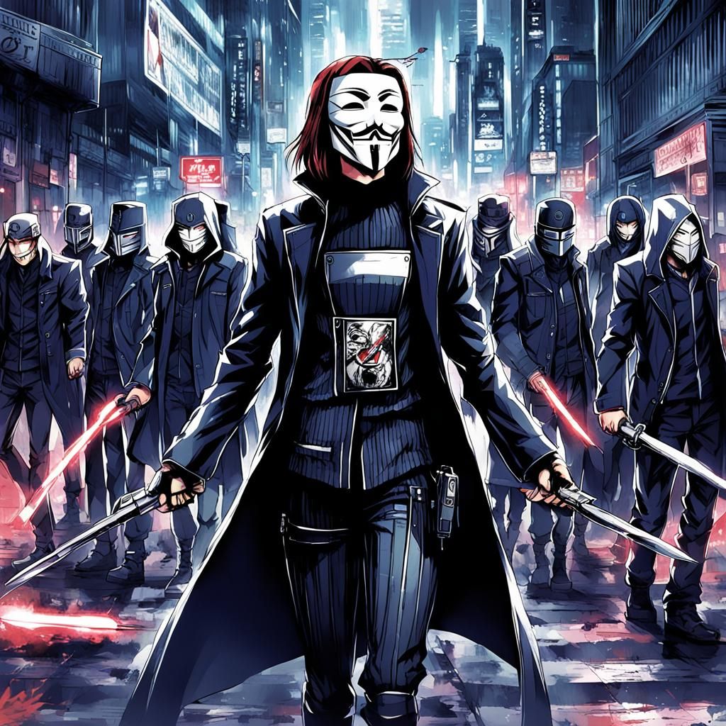 Cypherpunk Revolution in Anime Style