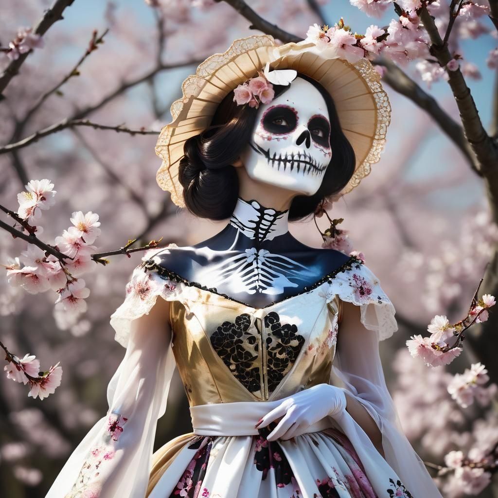 Cherry Blossom Catrina Artgerm Portrait