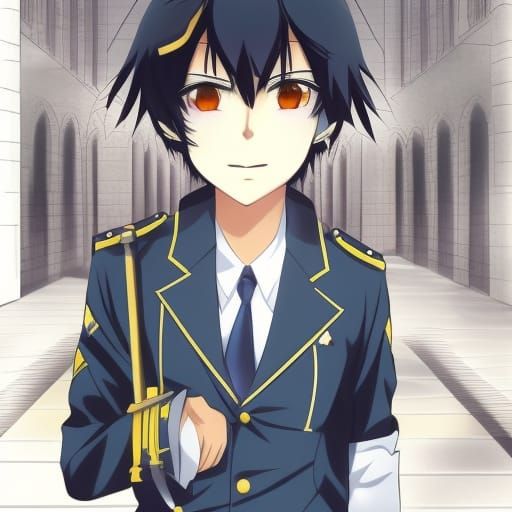 Handsome Teenager in Palace: Shoujo Anime Style