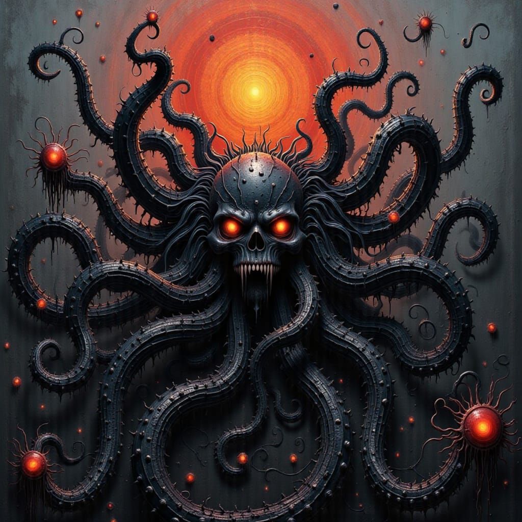 black tentacled monstrosity