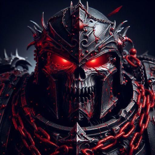 Dreadknight Azrael: Steel Helm with Glowing Eyes