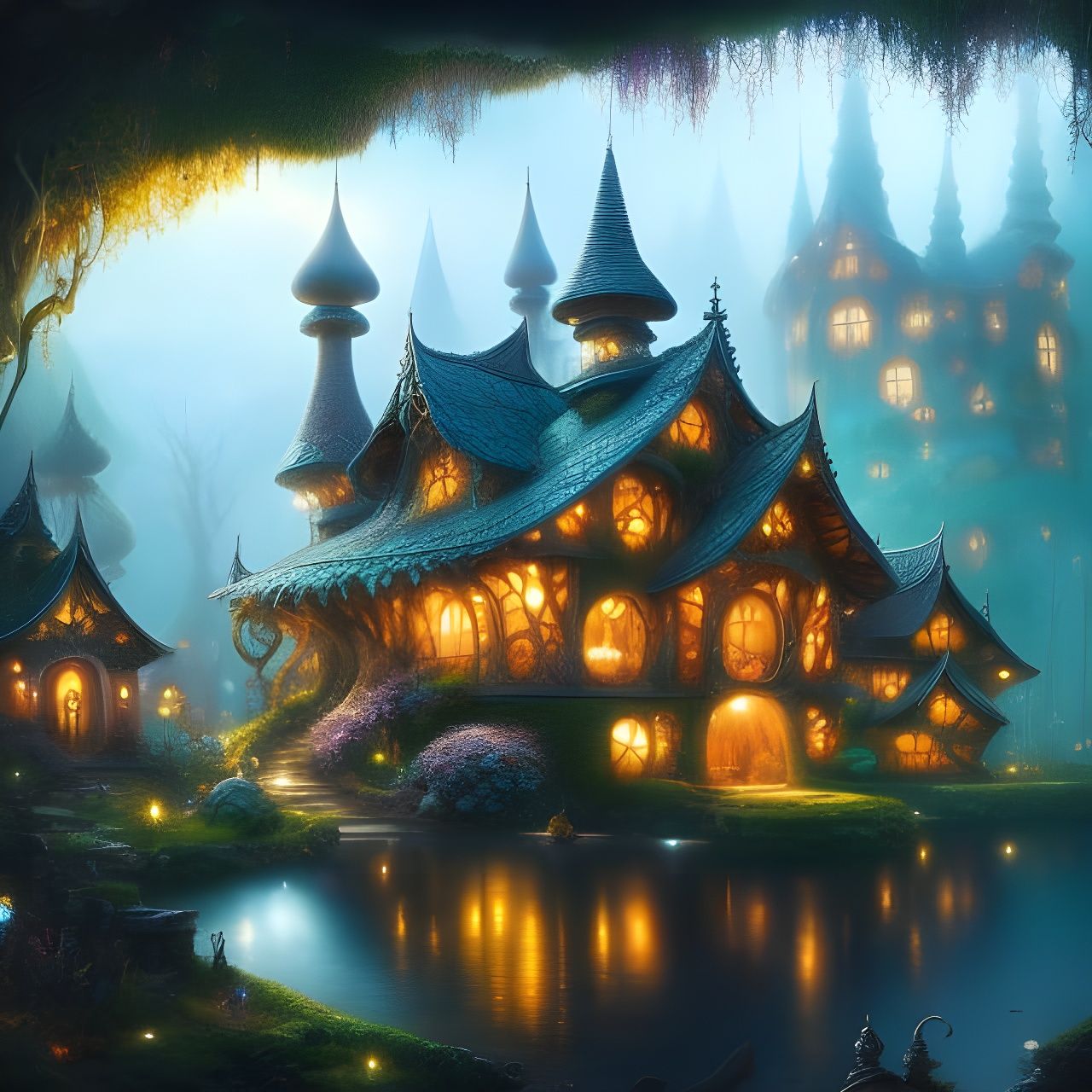 Enchanted Mushroom House in Fairytale Style