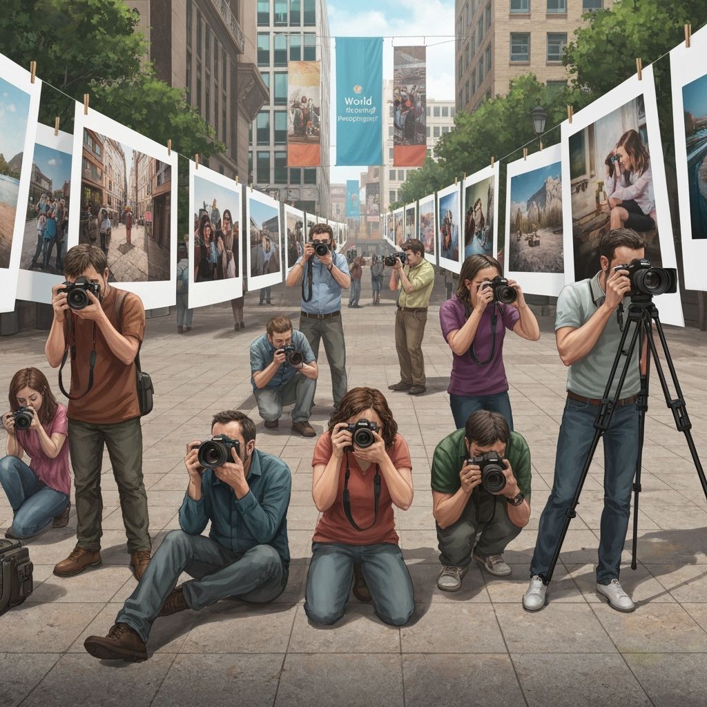World Photography Day Celebration in Hyperrealistic Style