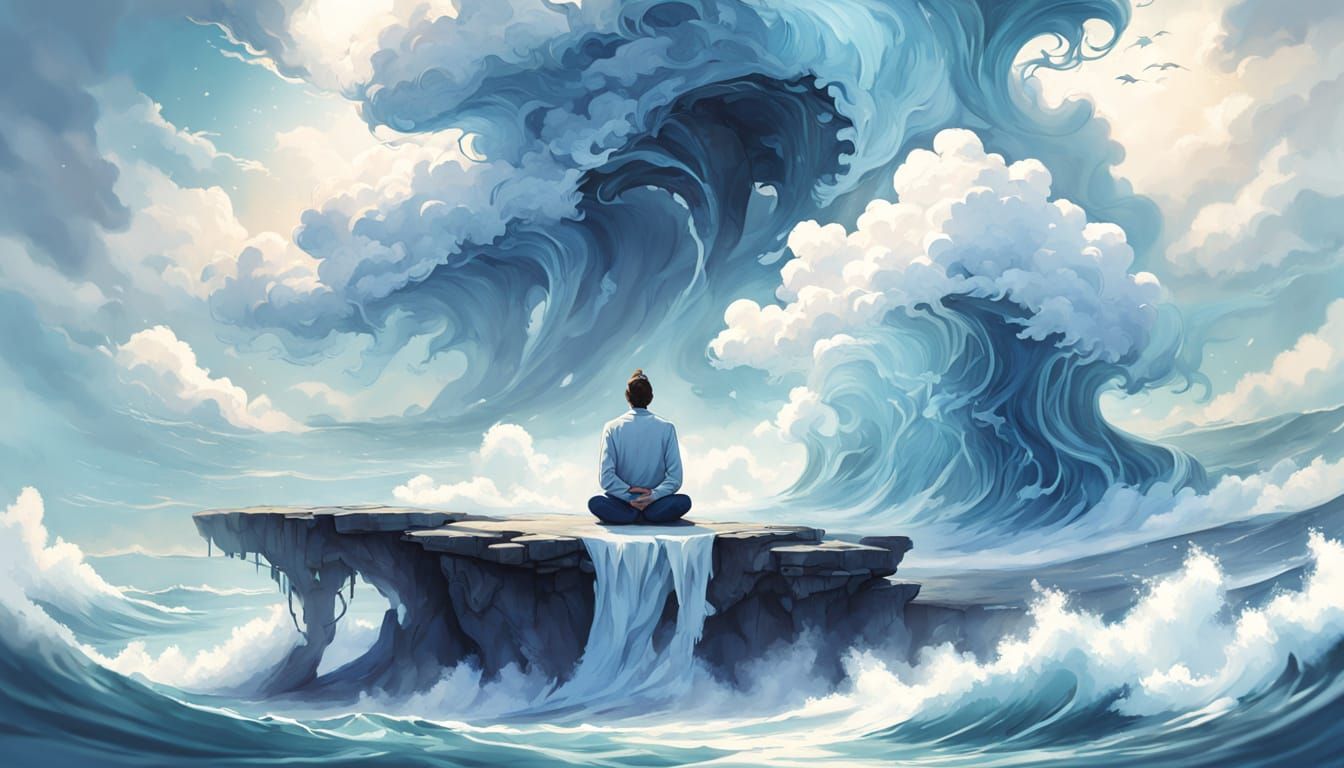 Peaceful Cloud Meditation by Ethereal Ocean