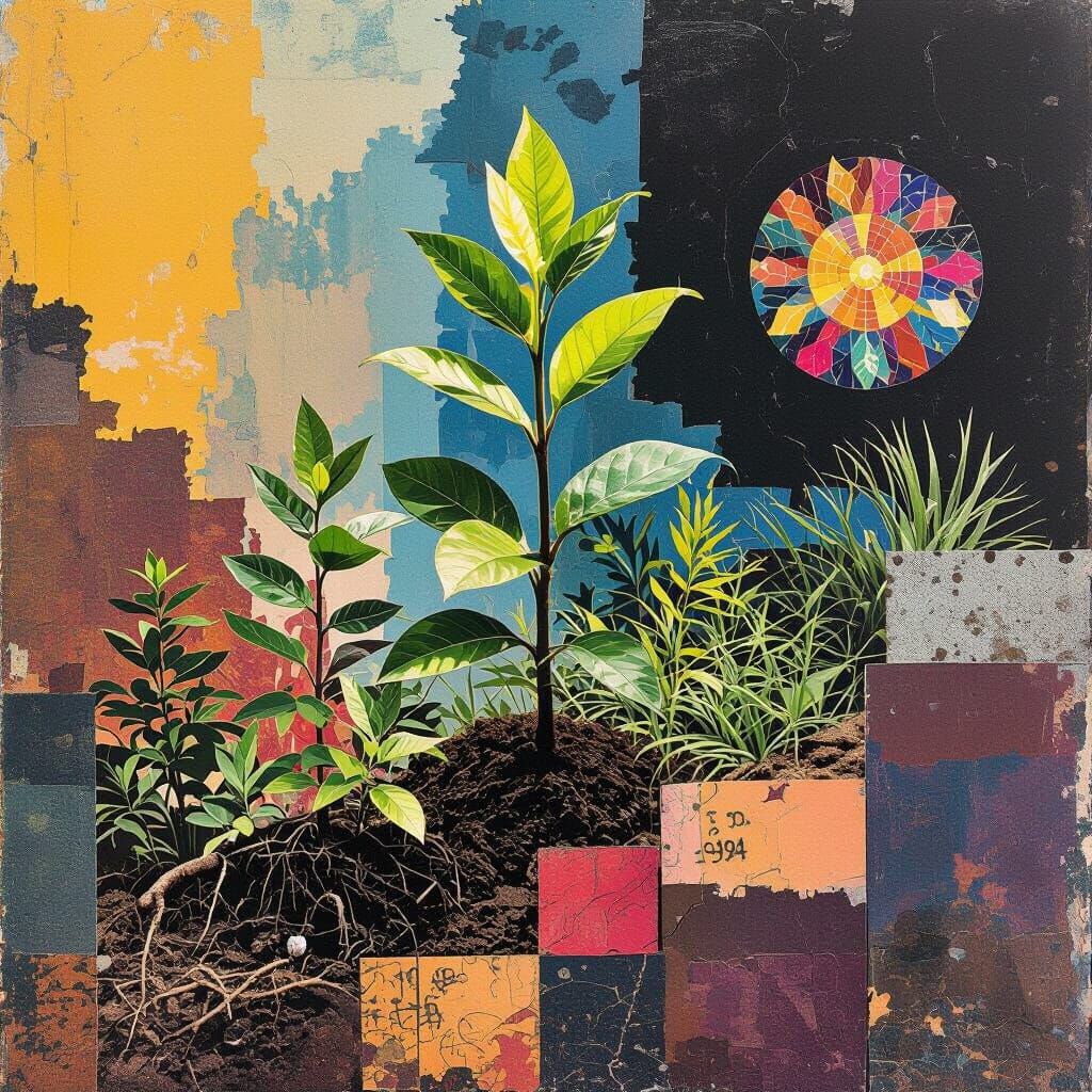 Mixed Media Collage: Symbiosis and Mentorship